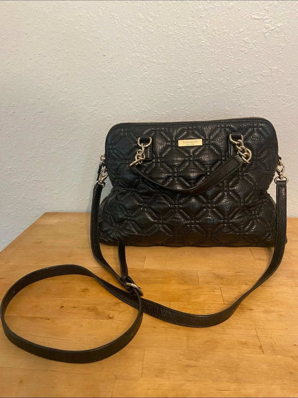 Kate Spade Black Small Rachelle Astor Court Quilted Bag